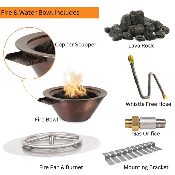 Charleston Fire & Water Bowl - Hammered Copper  24 Included Items V2