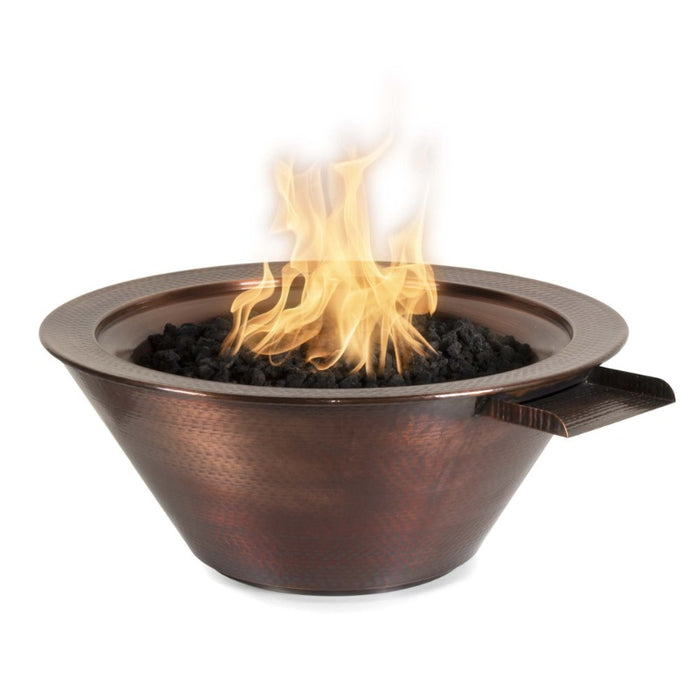 Charleston Fire & Water Bowl - Hammered Copper  24 with Lava Rock V2