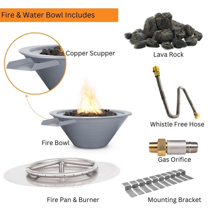 Charleston Fire & Water Bowl - Powder Coated Metal 24 Included Items V2
