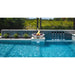 Charleston Fire & Water Bowl - Wood Grain Concrete 24" with Lava Rock Placed in Swimming Pool Area V2