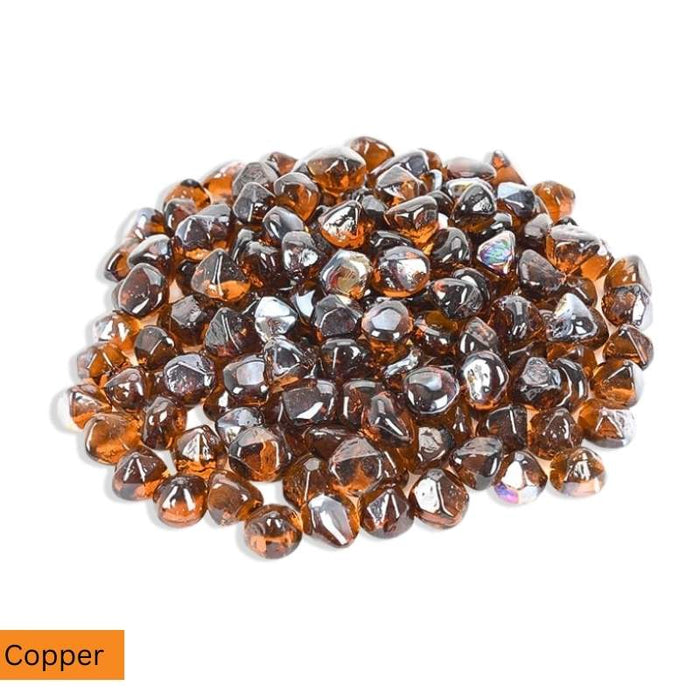 Copper Large Fire Glass Diamonds