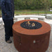 Corten Steel Unity Aged Corten Steel with Lava Rock plus Fire Burner On Installed at Campfire Cirle V1
