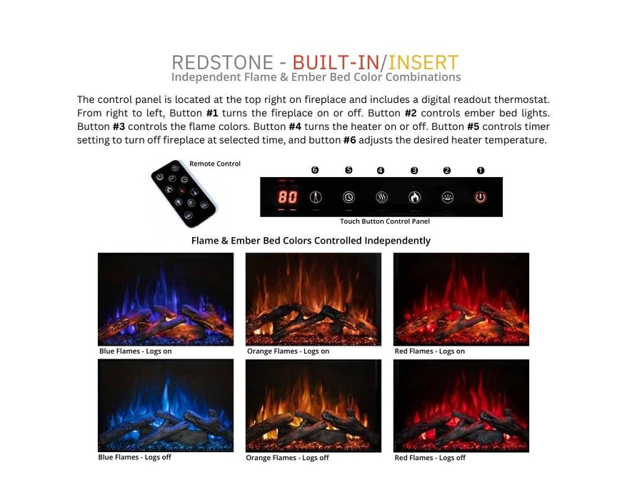 Custom Flame Ember Bed Color Combinations for Modern Flames Redstone Built-In and Insert Electric Fireplace - e237cfa1-81e4-4288-ae39-1d6abc33c065