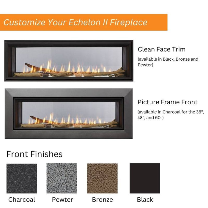 Trim Options for the Majestic Echelon II 36" See Through Linear Direct Vent Gas Fireplace | ECHEL36ST