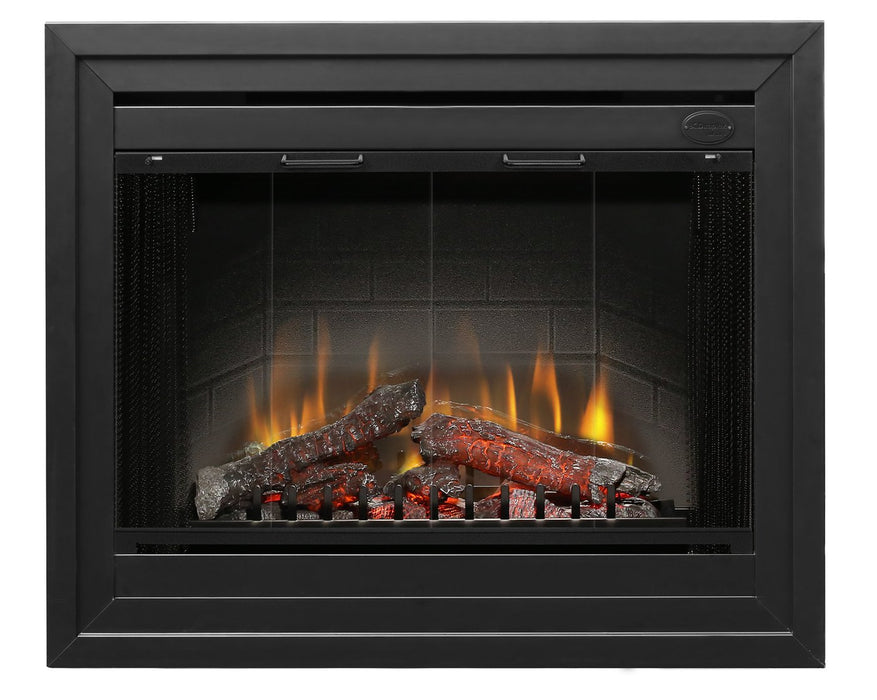 Dimplex 33 Deluxe Built-In Electric Firebox with Installation Trim and Single Pane Bi-Fold Looking Glass Door Accessory