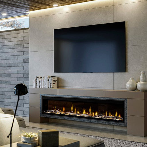  Dimplex Ignite Evolve74_Built-in Linear Electric Fireplace in Living Room installed underTV