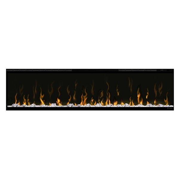 Dimplex Ignite XL60 Built-in Linear Electric Fireplace White Background Face On with Clear Embers