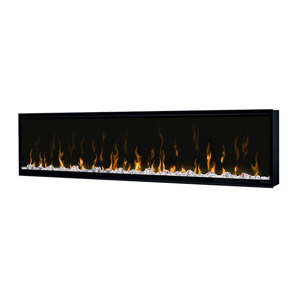 Dimplex Ignite XL60 Built-in Linear Electric Fireplace White Background with Clear Embers