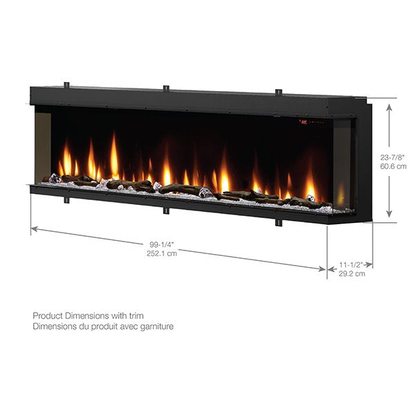 Dimplex Ignite XL Bold 100 Built-In Multi-Sided Linear Electric Fireplace with Specs