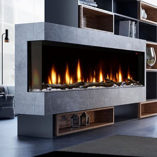Dimplex Ignite XL Bold 74 Linear Electric Fireplace XLF7417-XD 2-Sided Left Corner Install Close-Up View
