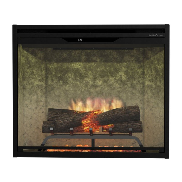 Dimplex Revillusion 30-inch Traditional Electric Fireplace with Weathered Concrete Interior Panel 