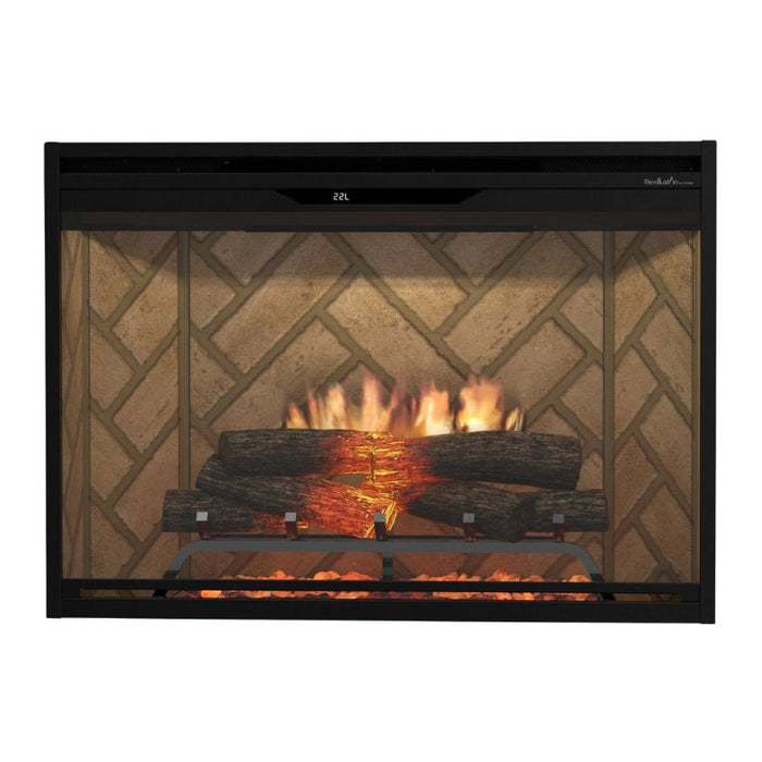 Dimplex Revillusion 36-inch Traditional Electric Fireplace with Herringbone Brick Interior Panel 