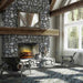 Dimplex Revillusion 36-inch Traditional Electric Fireplace with Weathered Concrete Interior Panel Installed in a Customized Wall in the Alcove Nook