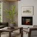 Dimplex Revillusion Traditional Electric Fireplace with Neutral Brick Interior Panel Installed in Livingroom Area