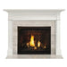 Driftwood Marble MBDDMS1PK1 Set 2 Stone Fireplace Surround Installed With Traditional Style Roxborough Flush Wood Mantel