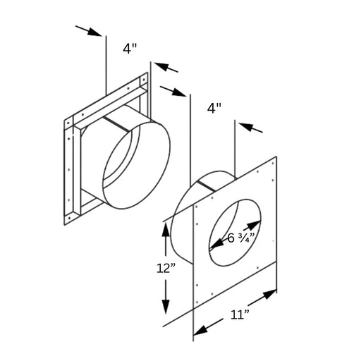 Duravent 4" x 6-5/8" DirectVent Pro Wall Thimble