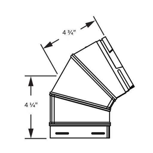 Duravent 5" x 8" DirectVent Pro  60˚ Elbow