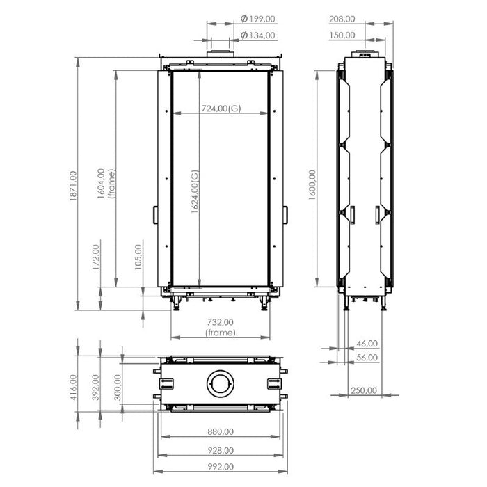 Element4 Sky Large ST DB Outdoor Technical Drawing Specs