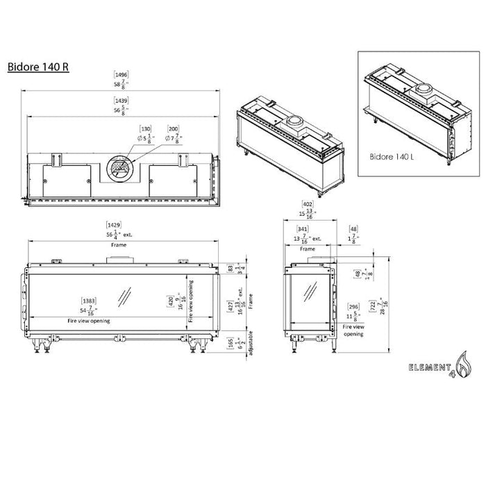 Element4 Bidore 140 Technical Drawing Specs