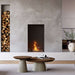 Element4 Bioethanol Sky Medium with Double Burner Unique multi burner system – with split wood logset, Black Painted Steel Interior with Clean Face Design and Ceramic Glass installed at the Guess room