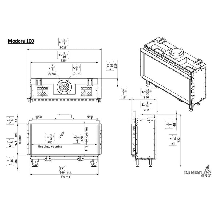 Element4 Modore 100 Technical Drawing Specs