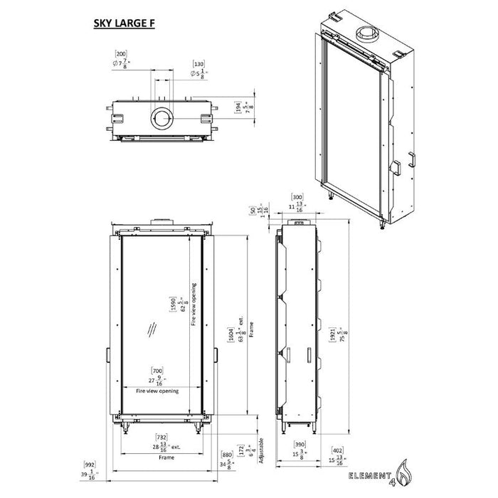 Element4 Sky Large Technical Drawing Specs