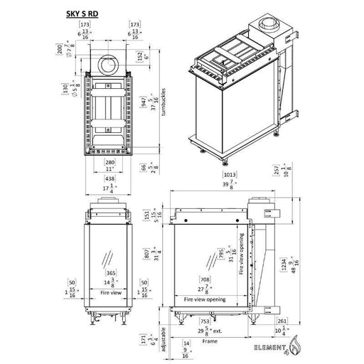 Element4 Sky Small Roomdivider Outdoor Technical Specifications