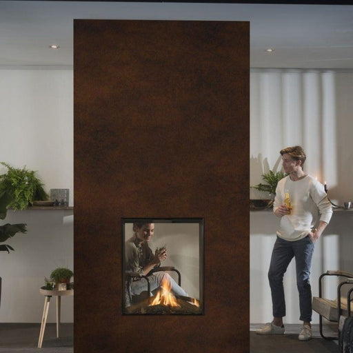 Element4 Sky Small T Outdoor with Real Flame Burner with True-to-Nature Installed at the Covered Hangout Area