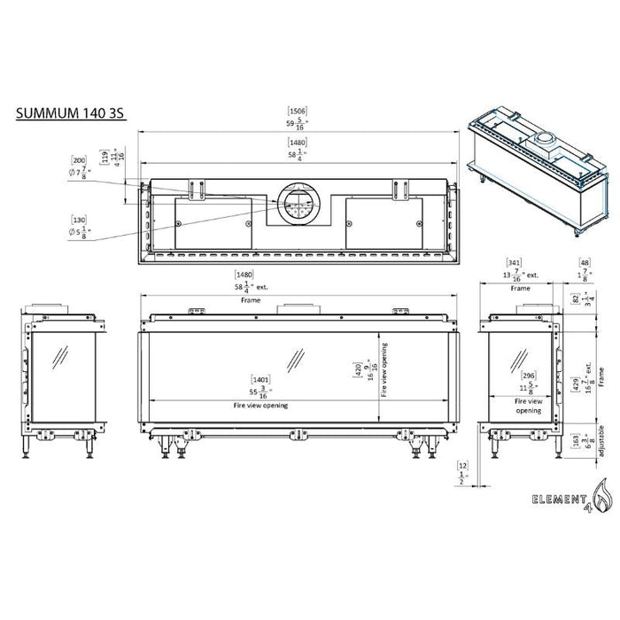 Element4 Summum 140 3/S Technical Drawing Specs
