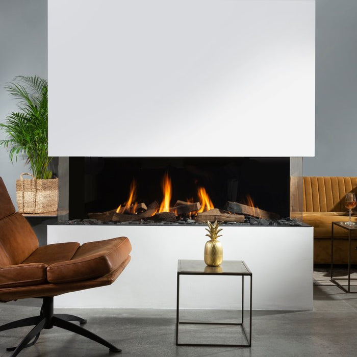 Element4 Summum 140 3S installed at the Guess room Real Flame Burner with True-to-Nature Wood Logs