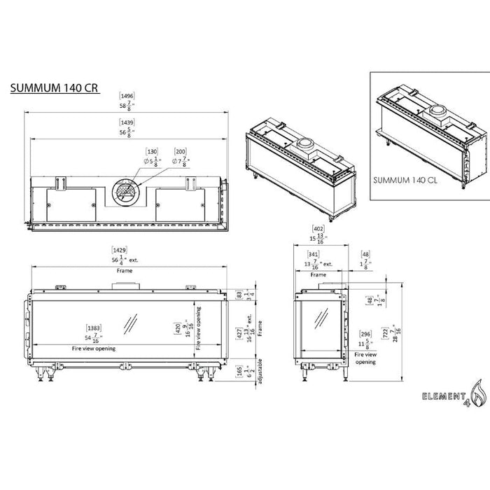 Element4 Summum 140 C Technical Drawing Specs