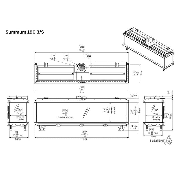 Element4 Summum 190 3S Technical Drawing Specs