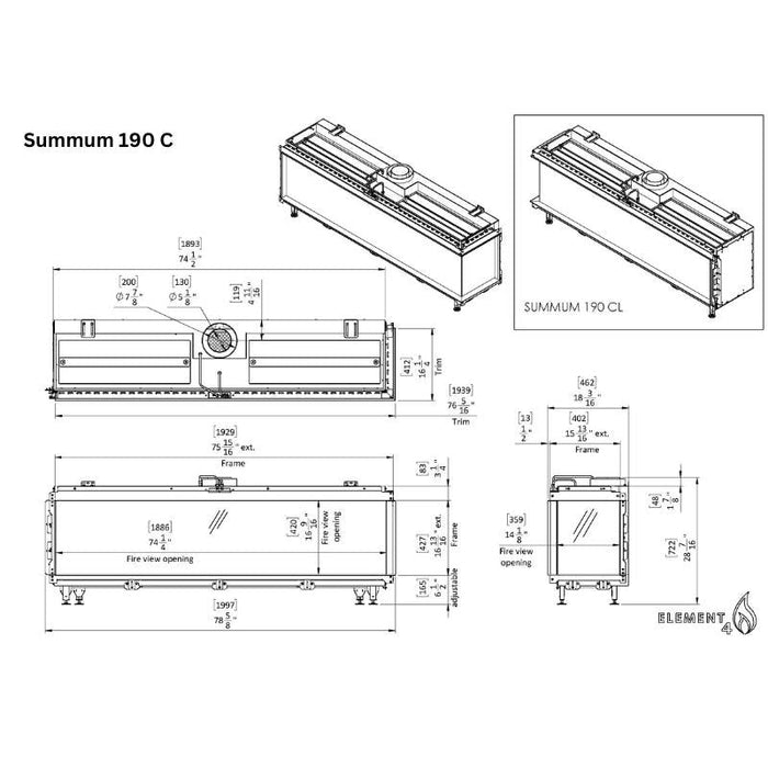 Element4 Summum 190 C Technical Drawing Specs