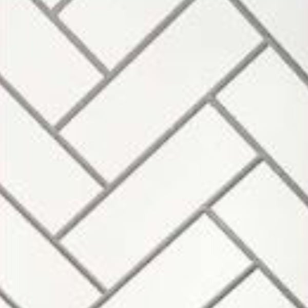Herringbone Brick Set White