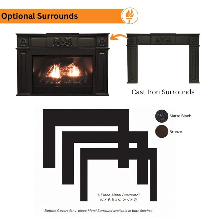 Empire Innsbrook Large Clean Face Direct Vent Gas Insert | DVC28IN