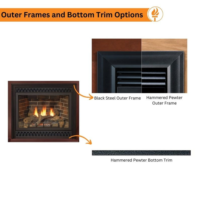 Empire Tahoe Direct Vent Gas Fireplace Optional Outer Frames and Bottom Trim