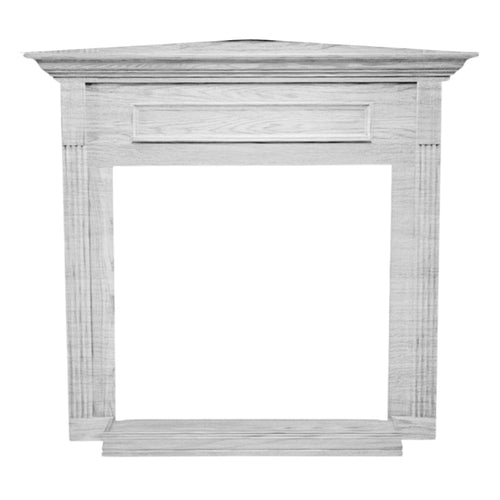 Empire Corner Cabinet Mantel with Base White