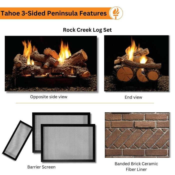 Empire Tahoe Premium 36" 3-Sided Peninsula Direct Vent Gas Fireplace Features