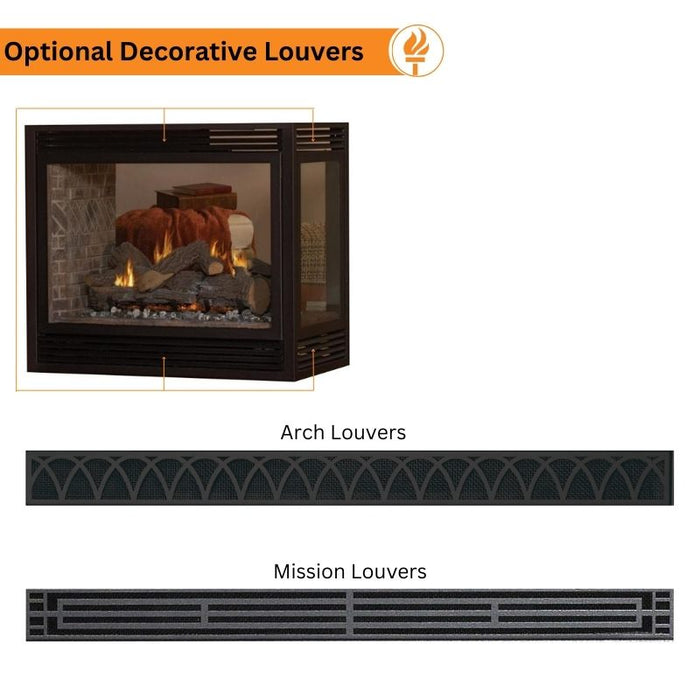 Empire Tahoe Premium 36" 3-Sided Peninsula Direct Vent Gas Fireplace Optional Decorative Louvers