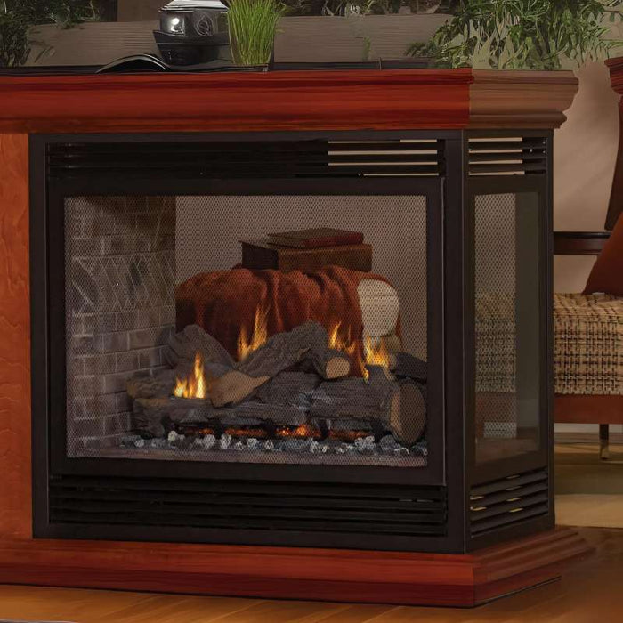 Empire Tahoe Premium See-Through Direct Vent Gas Fireplace with Black Barrier Screen