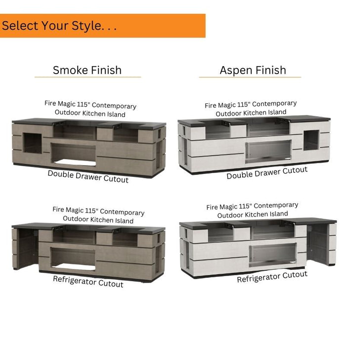 Fire Magic 115" Contemporary Outdoor Kitchen Island — The Torch Guys