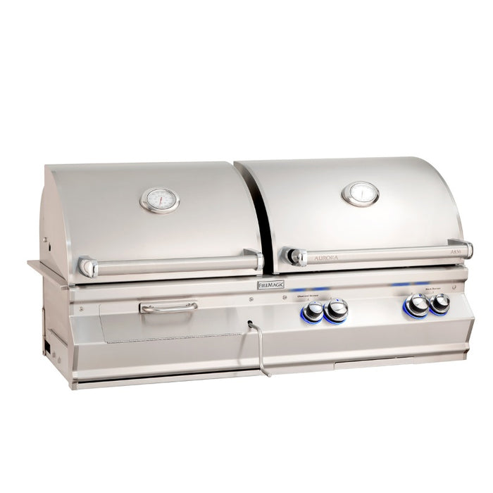 Fire Magic Aurora A830 Built-In Combo Gas & Charcoal Grill with Analog Thermometer