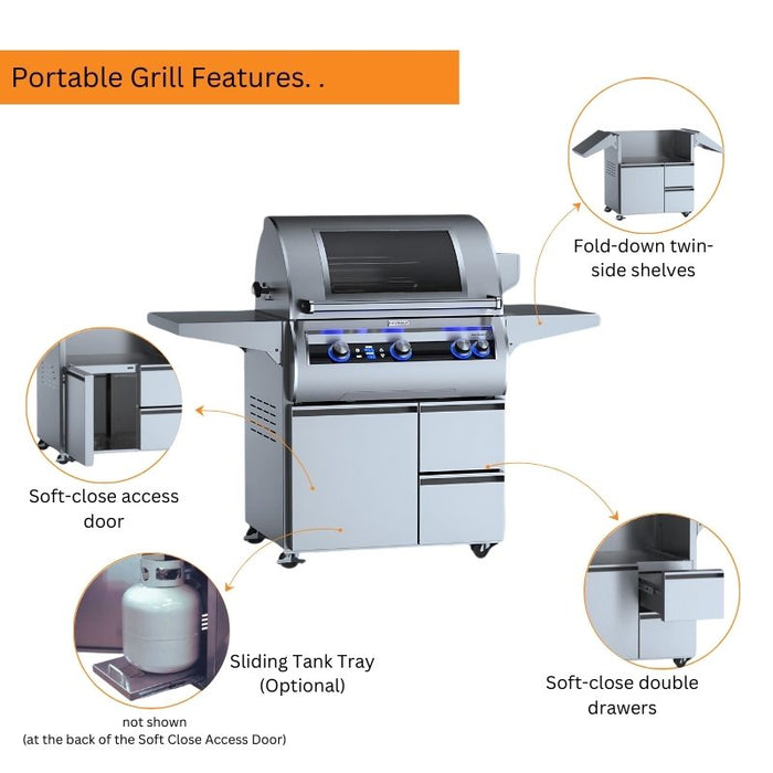 Fire Magic 30" Echelon Diamond E660i Portable Gas Grill with Digital T ...