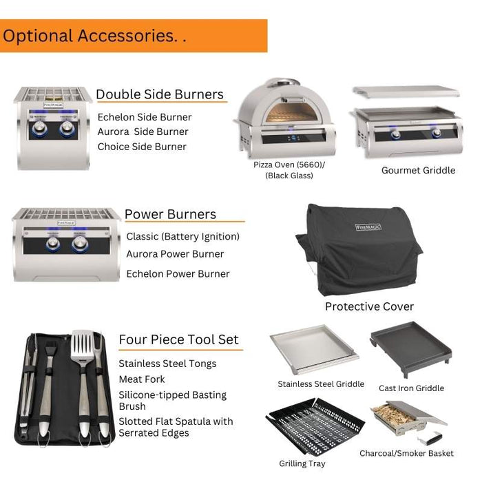 Fire Magic 48" Echelon Diamond E1060i Built-In Gas Grill with Digital Thermometer Optional Accessories