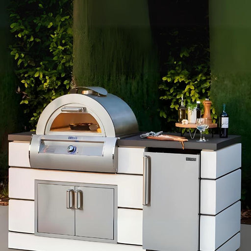 Fire Magic Contemporary White Aspen Outdoor Kitchen Island Bundle for Pizza Oven (5600) with Complete Components