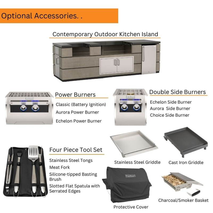 Fire Magic 36" Echelon Diamond E790i Built-In Gas Grill with Analog Th ...