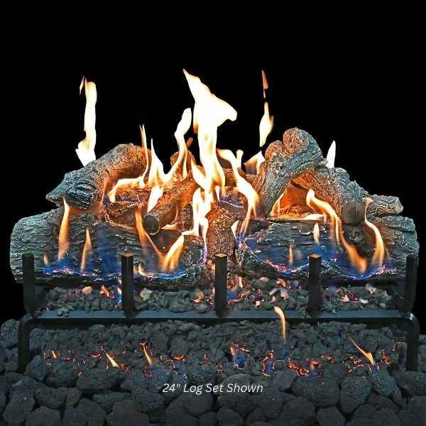 Grand Canyon GlowFire 24 inch Arizona Weathered Oak Charred Vented Gas Log Set 