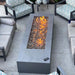 HPC Fire H-Burner Rectangular Fire Pit Burner Insert in Hang Out Area with Fire Glass