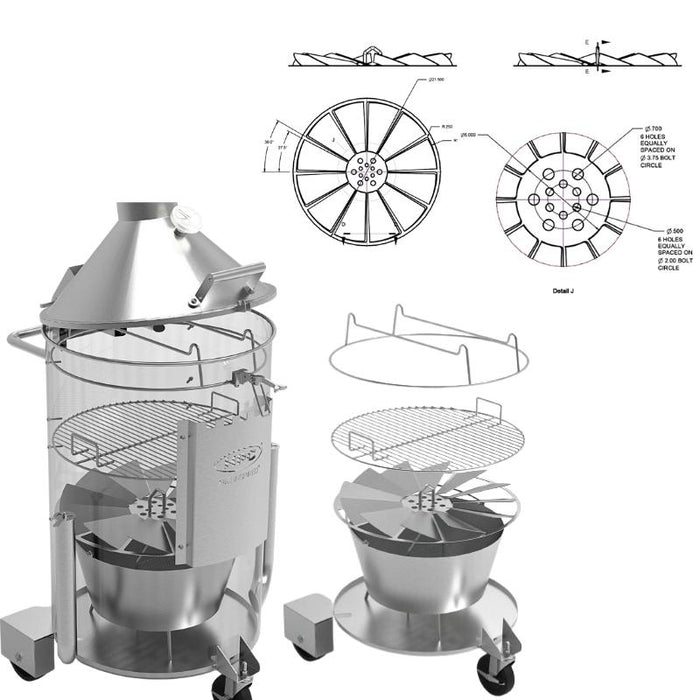 HPC Fire Stainless Steel Drum Smoker Specifications