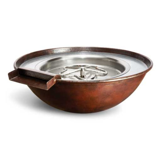 HPC Fire Tempe Hammered Copper Gas Fire and Water Bowl Standard